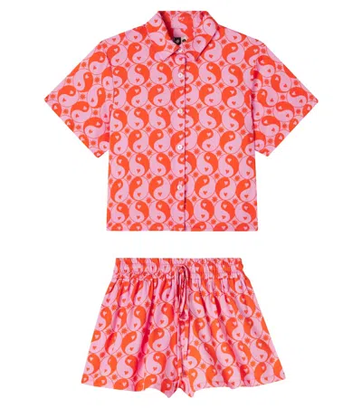 Fabula Kids' Fábula Printed Shirt And Shorts Set In Multi