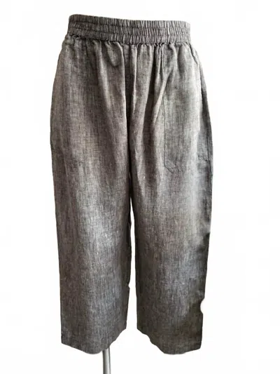 Fabulous By Pc Crafts Women's Linen Pant In Graphite Gray In Silver