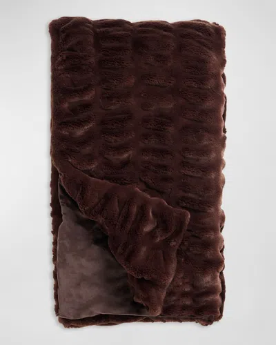 Fabulous Furs Couture Collection Faux-fur Throw In Mocha Mink