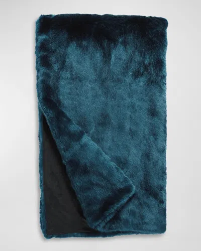 Fabulous Furs Couture Collection Faux-fur Throw In Sapphire Mink