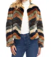 Fabulous Furs Desert Chevron Faux Fur Jacket In Multi Color In Multi