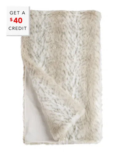 Fabulous Furs Donna Salyers' Fabulous-furs Limited Edition Throw With $40 Credit In Neutral
