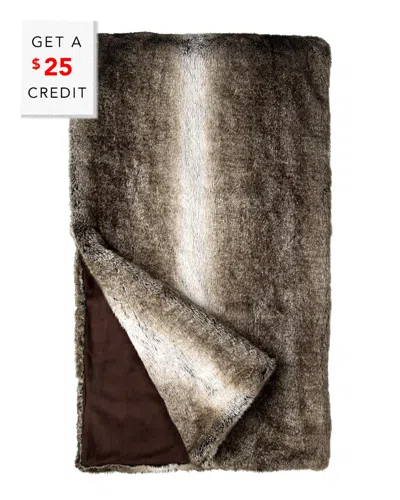 Fabulous Furs Donna Salyers' Fabulous-furs Signature Series Throw With $25 Credit In Brown