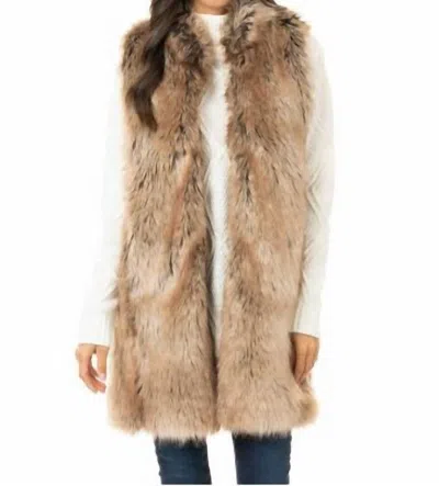 Fabulous Furs Faux Fur Everywhere Vest In Tipped Coyote In Multi