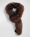 Fabulous Furs Faux Fur Loop Scarf In Chocolate Fox