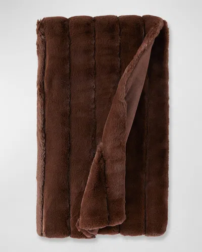 Fabulous Furs Posh Faux-fur Throw Blanket In Burgundy
