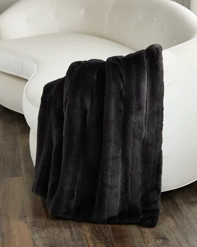 Fabulous Furs Posh Throw Blanket In Charcoal