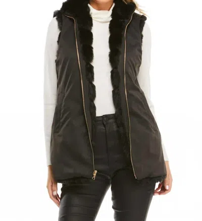 Fabulous Furs Reversible Zip Vest In Black Mink In Brown