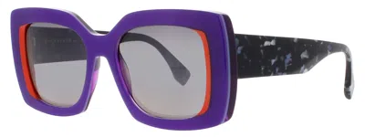 Face À Face Face A Face Acetate Square Sunglasses 54-18-143 In 1471 - Intense Purple / Smoke