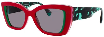 Face À Face Face A Face Ashoka 1 Acetate Sunglasses With Case In 1472 - Intense Pink / Grey