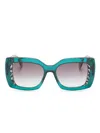 Face À Face Ashoka 2 Square-frame Sunglasses In Green