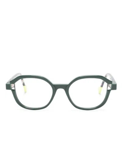 Face À Face Blink 1 Round-frame Glasses In Green