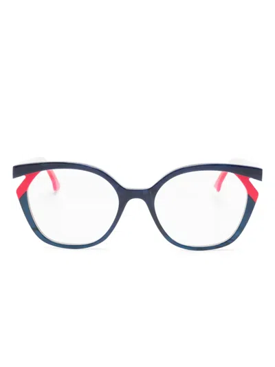 Face À Face Bocca Kuma Round-frame Sunglasses In Blue