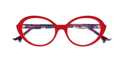 Face À Face Bocca Plum 2 2216 Occhiali Da Vista Rossi Per Donna (solo Montatura)