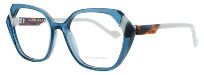 Face À Face Face A Face Cat-eye Acetate Eyeglasses 53-17-140 In 3207 - Grey Blue Petrol Transparent / Demo