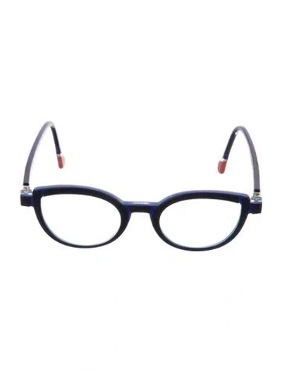 Pre-owned Face À Face Cat-eye Eyeglasses In Blue