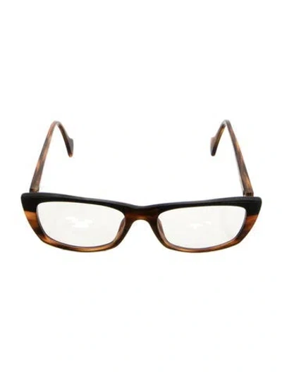 Pre-owned Face À Face Cat-eye Eyeglasses In Brown