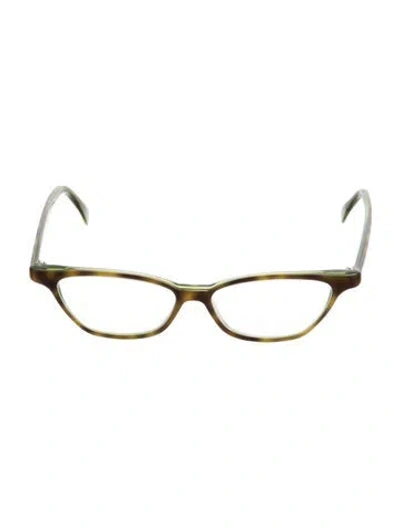 Pre-owned Face À Face Cat-eye Eyeglasses In Green