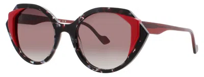 Face À Face Face A Face Cat-eye Sunglasses 52-21-142 In 0078 - Tortoise Acajou Blue / Brown Gradient
