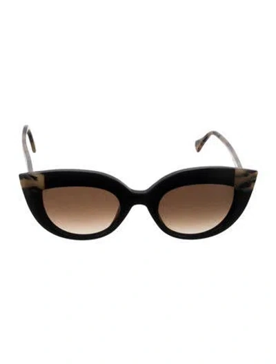 Pre-owned Face À Face Cat-eye Tinted Sunglasses In Black
