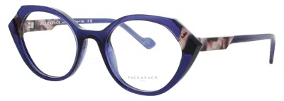 Face À Face Face A Face Geometric Acetate Eyeglasses 50-20-140 In Blue