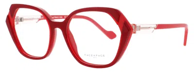 Face À Face Face A Face Geometric Acetate Eyeglasses 53 In 2216 - Red Transparent / Flash Red / Demo