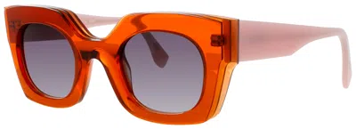 Face À Face Face A Face Geometric Acetate Sunglasses In Orange