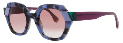 Face À Face Face A Face Geometric Acetate Sunglasses 51-23-146 In 6591 - Blue Opale Tortoise / Brown Gradient