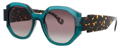 Face À Face Face A Face Geometric Acetate Sunglasses 54-19-145 In Green
