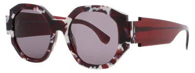 Face À Face Face A Face Geometric Acetate Sunglasses 54-19-145 In 8034 - Plum Cloud / Purple Tint