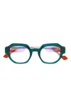 Face À Face Geometric-frame Glasses In Green