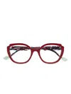 Face À Face Geometric-frame Nooks1 Glasses In Red