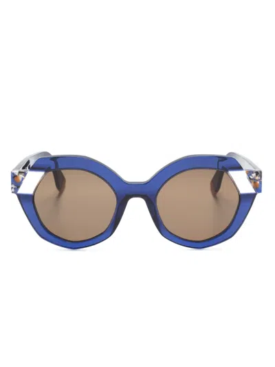 Face À Face Geometric-frame Sunglasses In Blue