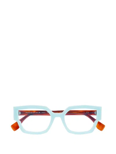 Face À Face Geometric-frame Glasses In Blue