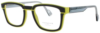 Face À Face Face A Face Gordon 1 Acetate Square Eyeglasses 51mm In 7455 - Grey Yellow Anis / Demo