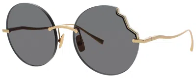 Face À Face Face A Face Imperfect 1 Round Metal Sunglasses 56-18-145 In Gray