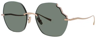 Face À Face Face A Face Imperfect 2 Sunglasses 59-18-145 Metal Frame In 197l - Green / Green