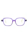 Face À Face Logo-print Rectangle-frame Glasses In Purple