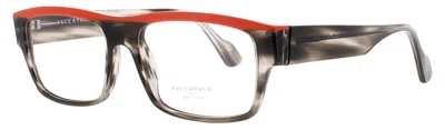 Face À Face Face A Face Men's Acetate Rectangular Eyeglasses 57-17-146 In 2061 - Grey Transparent Tortoise / Demo