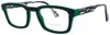 Face À Face Face A Face Men's Rectangular Acetate Eyeglasses 52mm In Green