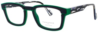 Face À Face Face A Face Men's Rectangular Acetate Eyeglasses 52mm In Green