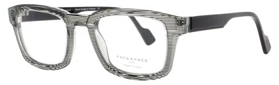 Face À Face Face A Face Men's Rectangular Eyeglasses 52-22-150 In 3293 - Transparent Striped Green Horizontal / Demo
