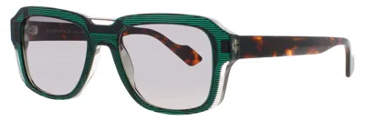 Face À Face Face A Face Men's Square Frame Sunglasses 55-19-152 In 1107 - Transparent Striped Dark Green / Grey Tint