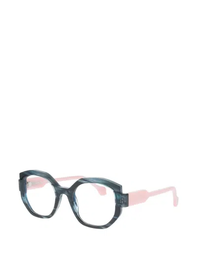 Face À Face Minds 1 Geometric-frame Glasses In Blue