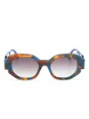 Face À Face Notchi Square-frame Sunglasses In Brown