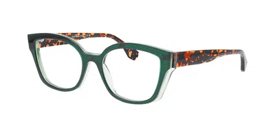 Face À Face Offset 1 1107 Occhiali Da Vista Verdi Per Donna (solo Montatura)