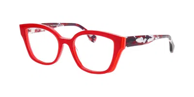 Face À Face Offset 1 2216 Occhiali Da Vista Rossi Per Donna (solo Montatura)