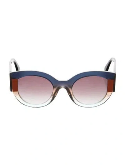 Pre-owned Face À Face Oversize Gradient Sunglasses In Blue