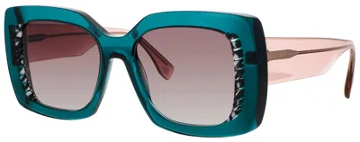Face À Face Face A Face Oversized Square Sunglasses 54-18-143 In Green