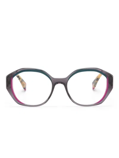 Face À Face Pleats 1 Round-frame Glasses In Neutrals